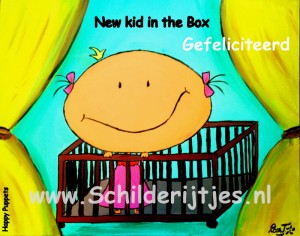 box new kid gefeliciteerd afdruk